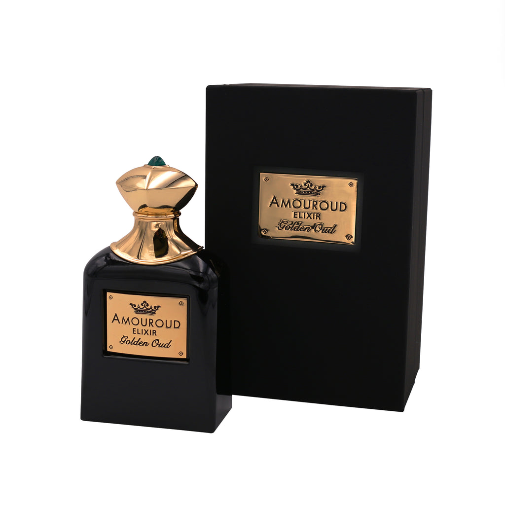 Amouroud Golden Oud Fragrance Bottle with Packaging